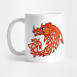 Red Celtic dragon Mug